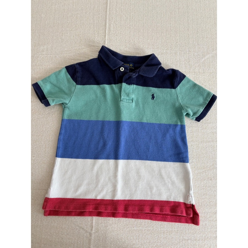 Polo Ralph Lauren Polo Shirt age 5 Multicolor Striped Short Sleeve Cotton preppy